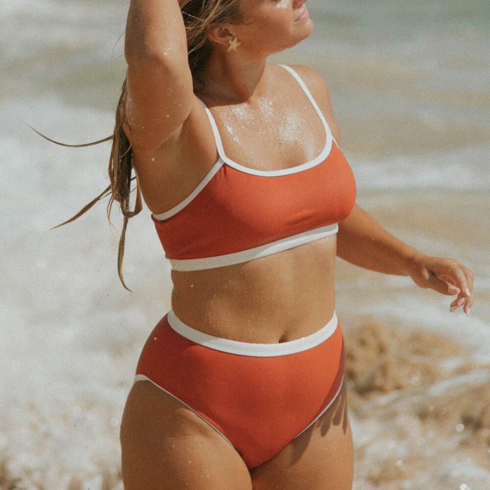 Geode Swim Coral Swim Set (Top + Bottom) NWT